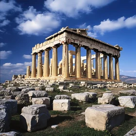 Acropolis Parthenon Under Blue Sky