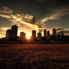 Urban Sunset: City at Dusk