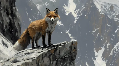 Mountain Fox on Rock