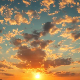 Orange Sky Sunset with Clouds