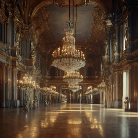 Opulent Palace Interior with Majestic Chandelier