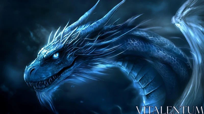 Azure Dragon Portrait AI Image