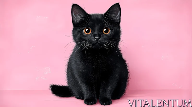 Charming Feline Portrait AI Image