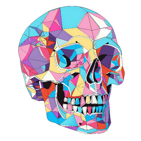 POD Design Abstract Skull Art for Apparel