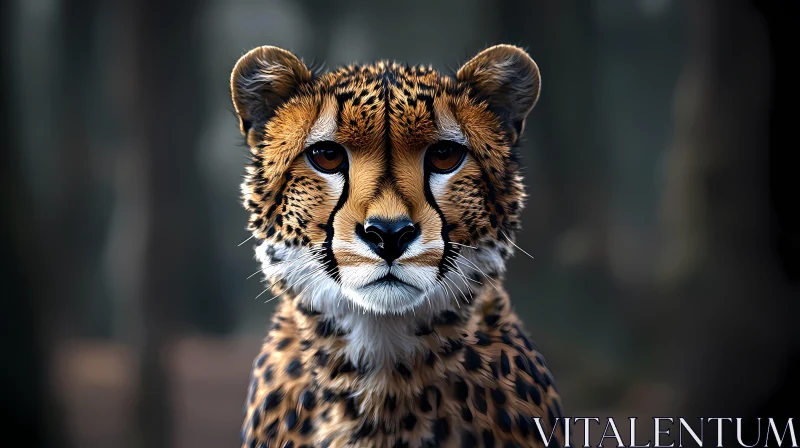 Cheetah Portrait in Forest AI Image