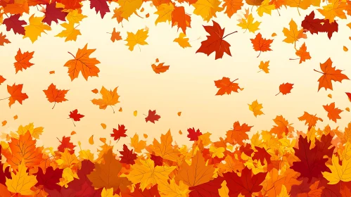 Falling Maple Leaves in Autumn