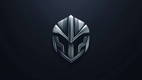 Modern Metallic Emblem on Dark Backdrop