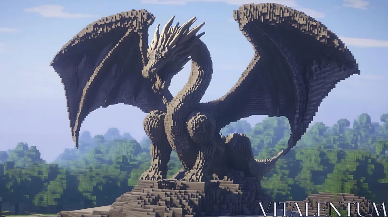 AI ART Minecraft Inspired Dragon Art