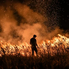 Night Fire and Silhouette
