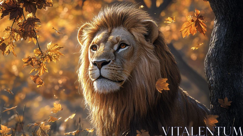 AI ART Autumn Lion Portrait