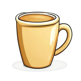 Yellow Coffee Cup Vector Graphic