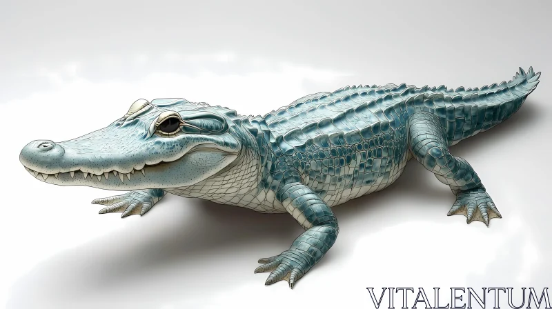 Blue Alligator Art AI Image