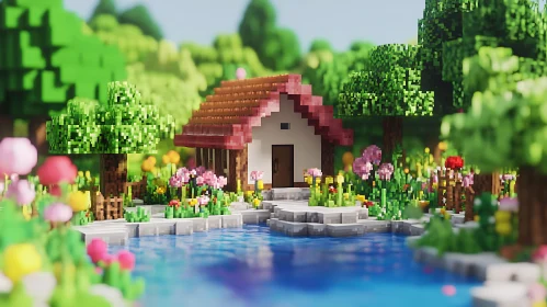 Blocky Home Near Water