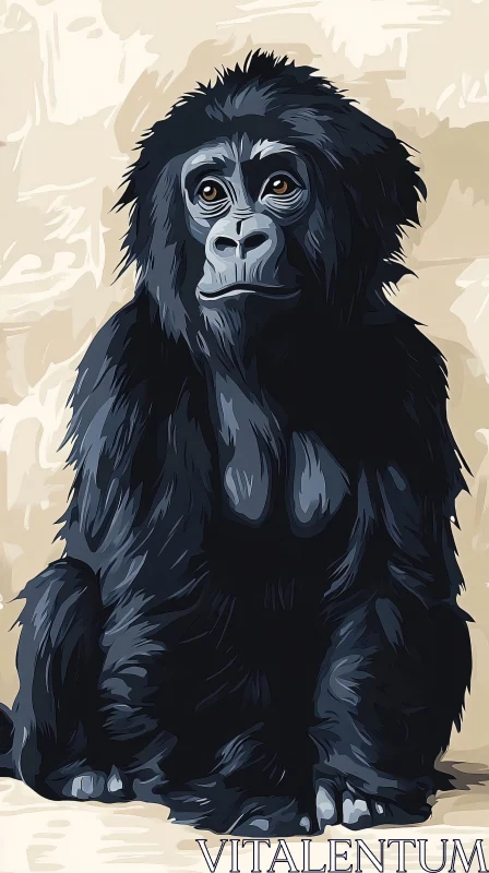 Digital Artwork of a Gorilla AI Image