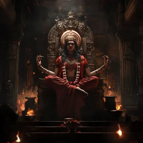 Meditative Woman on Throne