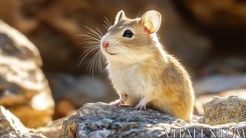 Wildlife Rodent Basking in Sun AI Image