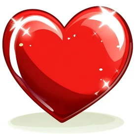 Glossy Red Heart Illustration