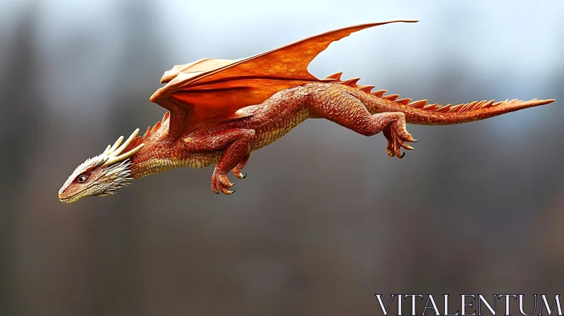 AI ART Soaring Red Dragon: A Fantasy Creature