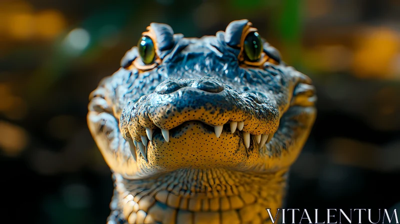 Detailed Alligator Close-Up AI Image