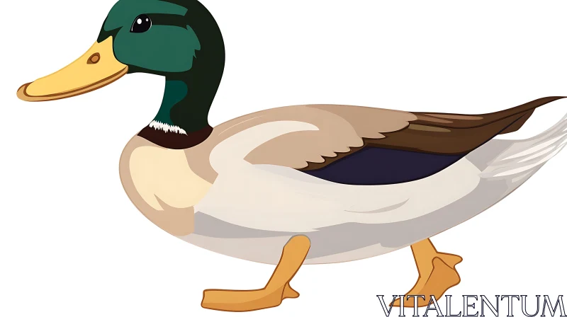 AI ART Vector Image of a Mallard Duck