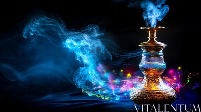 Ethereal Smoke from Hookah AI Image