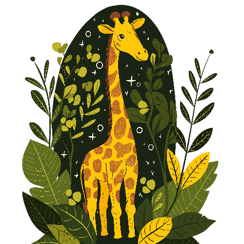 Charming Giraffe Jungle T-Shirt Design for Nature Lovers