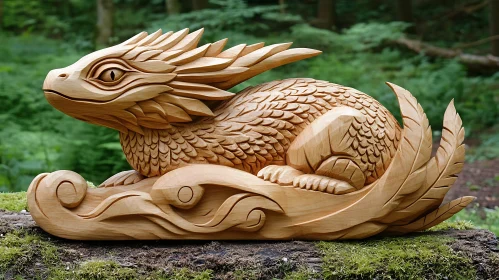 Hand Carved Dragon Art Piece