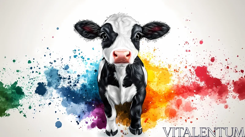 Colorful Calf Art AI Image