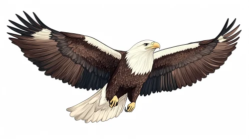 Eagle Illustration with Outstretched Wings
