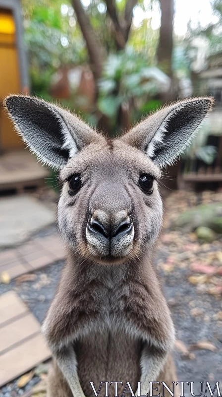 Kangaroo Gazing Closely AI Image