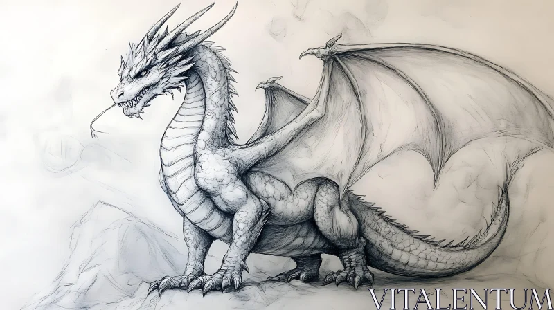 AI ART Detailed Dragon Drawing