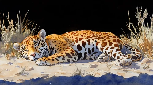 Leopard in Tranquil Repose