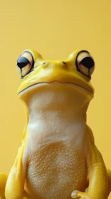 Detailed Yellow Frog Portrait