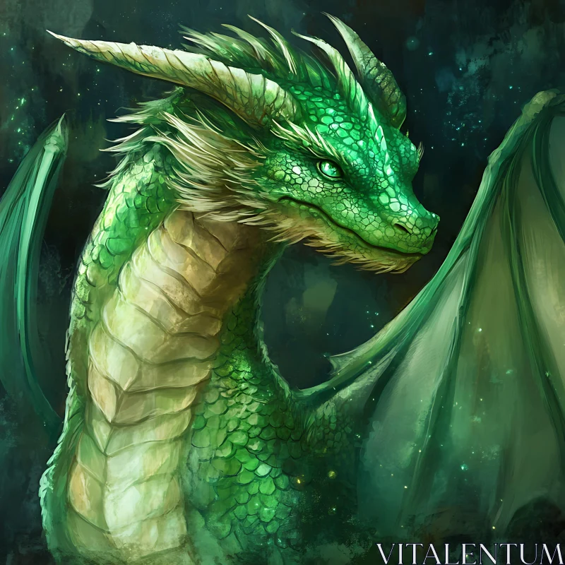 Guardian of the Green: Dragon's Gaze AI Image