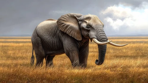 Elephant in the African Grasslands