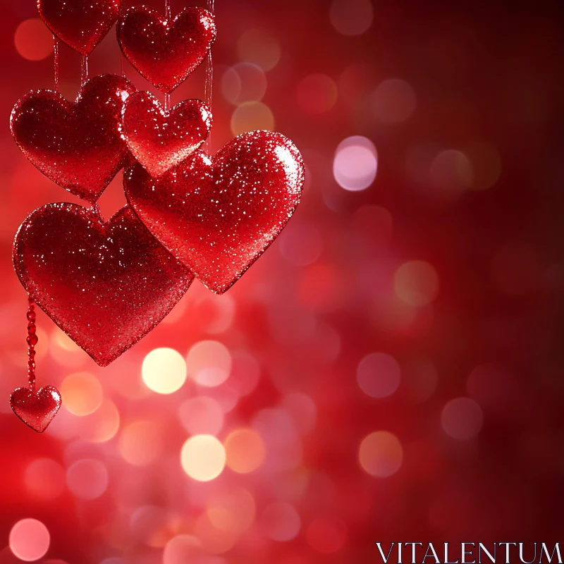 Festive Hearts Bokeh Background AI Image