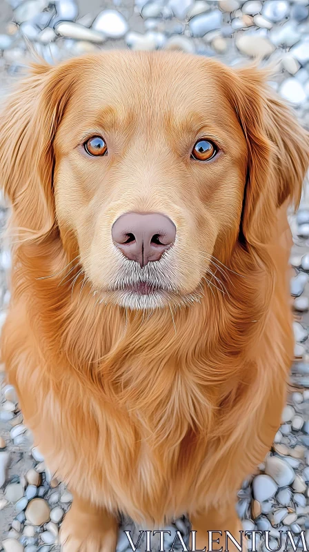 Canine Close-Up in Natural Setting AI Image