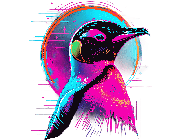 Artistic Penguin T-shirt Print