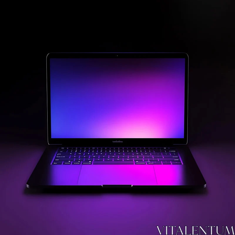 Modern Laptop Display with Gradient Colors AI Image