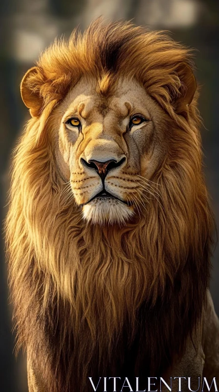 AI ART Regal Lion with Golden Mane