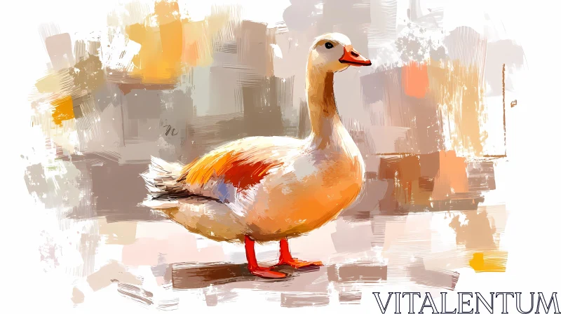 Vivid Duck Painting AI Image