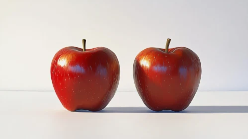 Pair of Shiny Red Apples