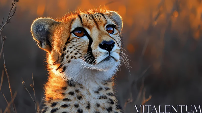 Serene Cheetah at Dusk AI Image