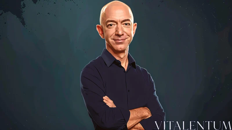 AI ART Jeff Bezos Digital Art - Confident Businessman