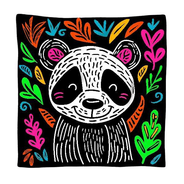 Playful Panda with Leaves Design POD Design