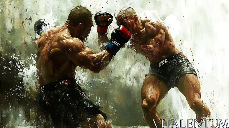 Fighters in Action Painting AI Image