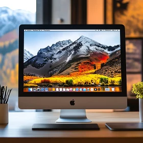 Autumn Landscape on Desktop Screen