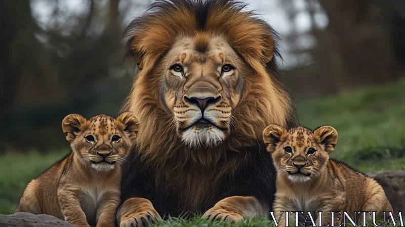 AI ART Family of Lions