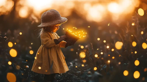 Girl and Magical Lights