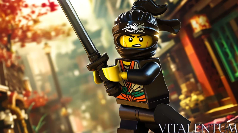 AI ART Lego Ninja Ready for Battle